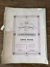 Partition Piano et Chant LOUIS FELTZ Six Romances Nouvelles Ed LEMOINE ca. 1860