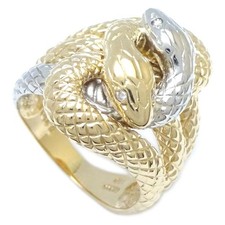 Bague serpent or jaune 18