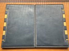 Grand Sous Main De Bureau Ancien Hermès Cuir Vert Foncé