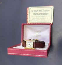 Femme Must De Cartier Paris Tank Argent 925 Plaque Or20M Romains Remontage Manue