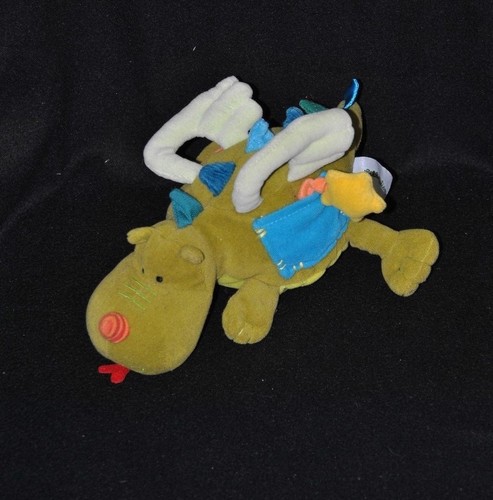 Peluche doudou dragon vert