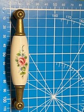 POIGNÉE DE PORTE COMMODE MEUBLE COFFRE EN PORCELAINE BRONZE DÉCOR TABLEAU FLEUR