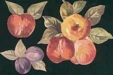 Décoration en papier peint préencollé lot de 3 décors fruits  8,5 cm 