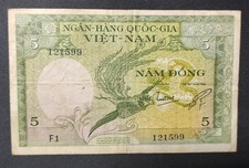 Viet Nam du Sud Billet de 5 Dong 1955 Pick-2