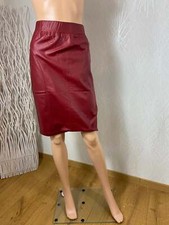 Jupe rouge bordeaux effet cuir taille haute élastique Edmond Boublil - 44