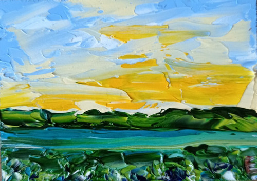 Peinture aceo paysage original - paysage,