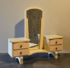 ancien MEUBLE mini COIFFEUSE pour poupée ancienne ( circa 1950 ,France ) H: 48cm