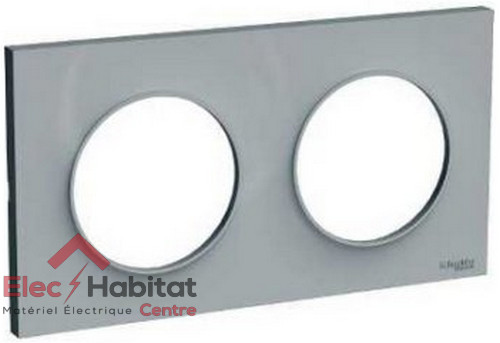 Plaque double odace style gris - plaque,