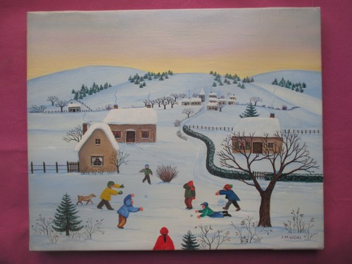 Tableau naïf paysage - naïf,