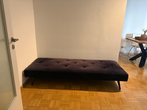 Chaise long black faux - chaise,