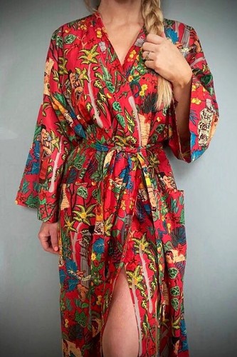 Robe coton longue kimono - en,