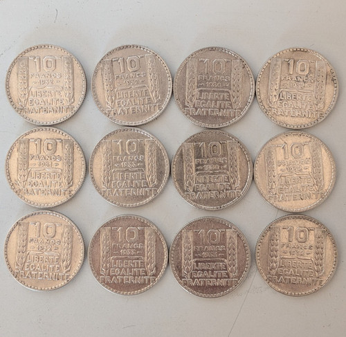 Lot pieces 10 francs - lot,