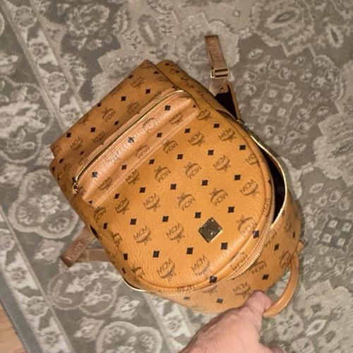 Mcm logo pebbled brown - mcm,
