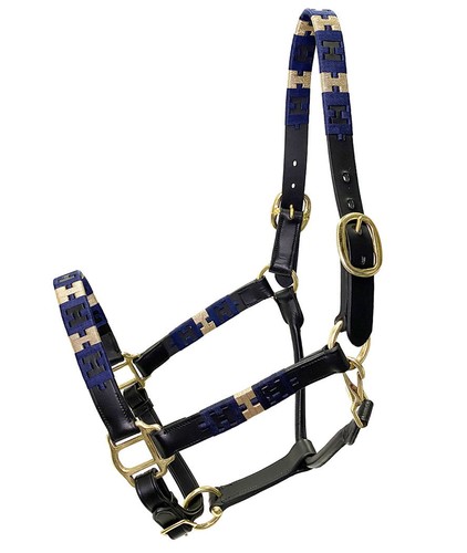 Licou cuir noir avec motif - noir,