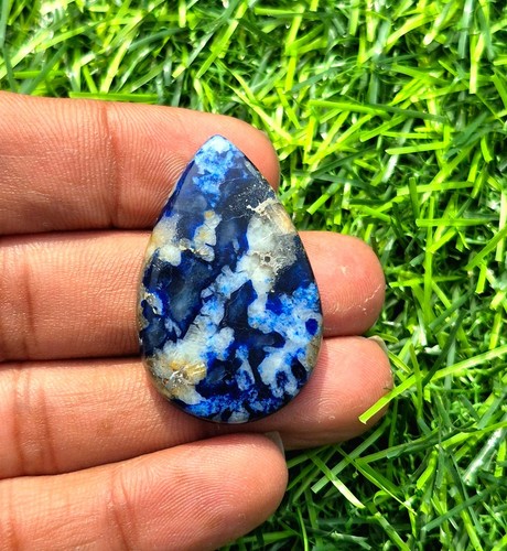 Cabochon bleu naturel - en, forme