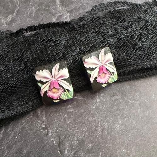 Boucles oreilles cattleya - d'oreilles,