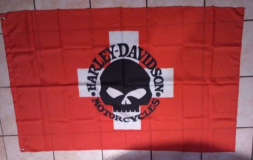 Drapeausuisse skull harley - skull,