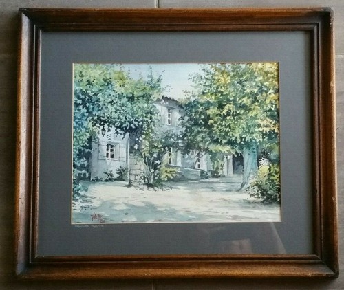 Aquarelle vue mas - aquarelle, d'un