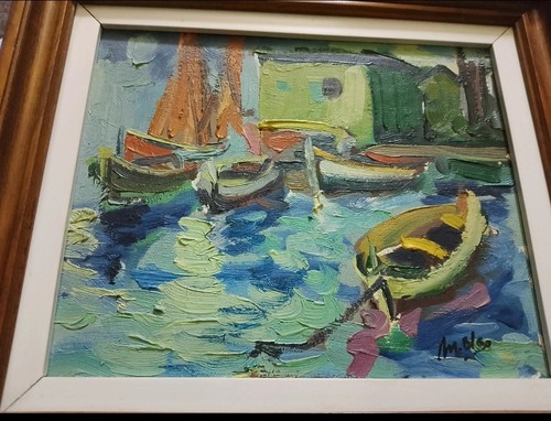 Tableau ancien huile - ancien, paysage