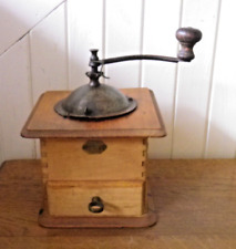 Ancien grand moulin à café en bois Japy