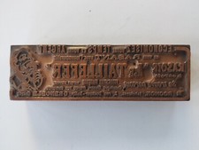 Ancien TAMPON MATRICE IMPRIMERIE  CUIVRE PUB " Rasoir Le Taillefer " Grenoble