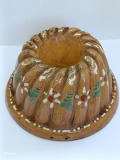 ANCIEN MOULE A GATEAU TERRE CUITE VERNISSEE FORME kouglof 