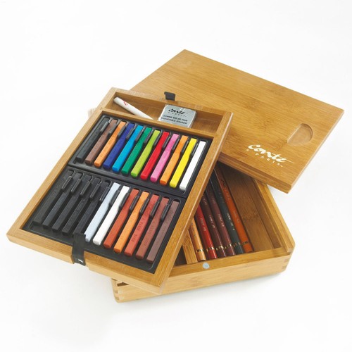 Coffret bois crayons - -,