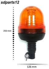 Gyrophare LED 12V - 24V Orange Lampe d'avertissement Sur Hampe Flexible * E9 R65