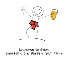 Carte Joyeux Anniversaire ISOLATION Quarantaine FUNNY Cartes Virus VERROUILLAGE Homme Ami