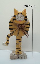 chat en bois, cale porte,collection,décoration ,cat, kat, poes 26,5 cm *Brun