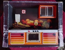 Ancien Bloc Cuisine Aménagée en Tôle Jouet Poupées COMME MAMAN Années 70