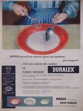 PUBLICITÉ DURALEX SAINT-GOBAIN CE SONT DES ASSIETTES DE COULEUR VERRE EN TREMPÉ