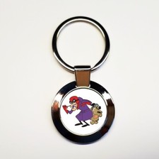 Porte-clés acier inoxydable rond Satanas et diabolo