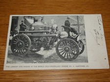 carte postale camion pompier vapeur hartford connecticut 1903 usa