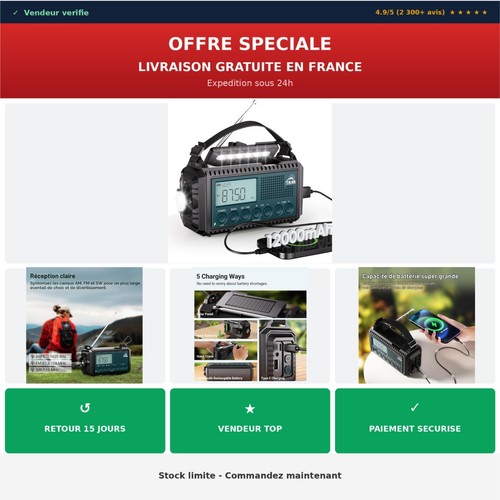 Radio portable manivelle - portable,