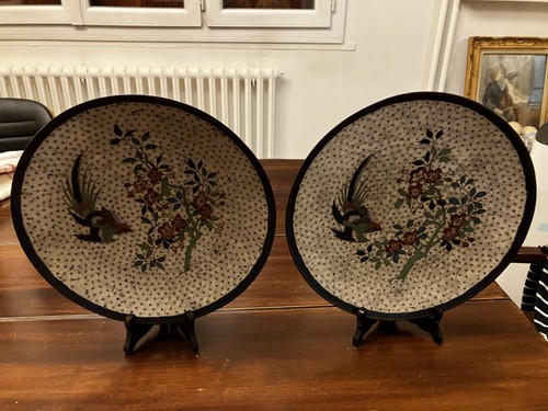Paire plats émaux - paire,
