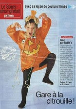 PATRON COUTURE ENFANT DEGUISEMENT CITROUILLE TAILLE 5 / 7 8 / 10 ANS RUBIE'S