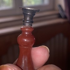 Ancien Cachet Sceau en agate Avec initiale CM embout Argent