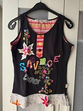 SAVAGE CULTURE Haut vintage multicolore avec broderies fantaisie Taille M 