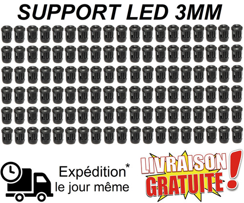 Lot porte led 3mm noir - porte,