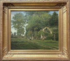 Impressionist Antique Original Landscape Oil Painting,  Nature , Framed, Signed