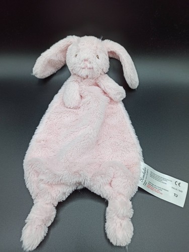 Doudou lapin rose - plat,