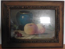 Nature Morte Huile/Panneau sous verre du XXème siècle Signé