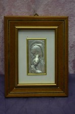 ANCIEN CADRE AVEC VIERGE A L ENFANT EN ARGENT MASSIF 925 MILLIÈME MADONE MADONNA