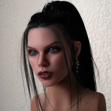 Real Oral Hole Sex Doll Head Implanted Hair Full Silicone Mobile Jaw Real Tongue