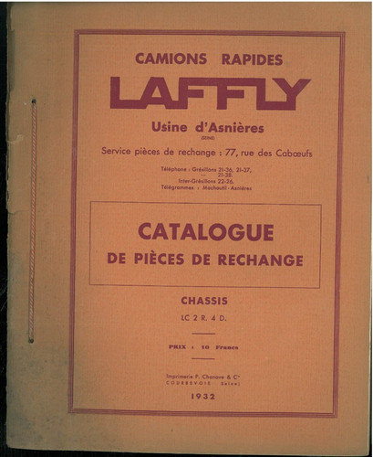 Original catalogue pièces - de,