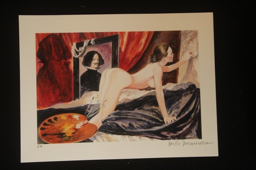 Superbe estampe signee - , en