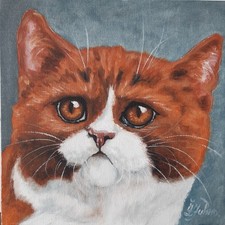 Peinture originale de chat au