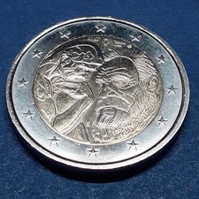 Pièce de monnaie commémorative 2 euros Auguste Rodin 2017 qualité SUP nettoyée.