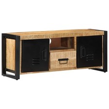 Meuble TV 100x30x40 cm bois massif de manguier brut banc TV meuble hifi vidaXL